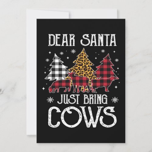 Christmas Dear Santa Just Bring The Cows Funny Gif Holiday Card
