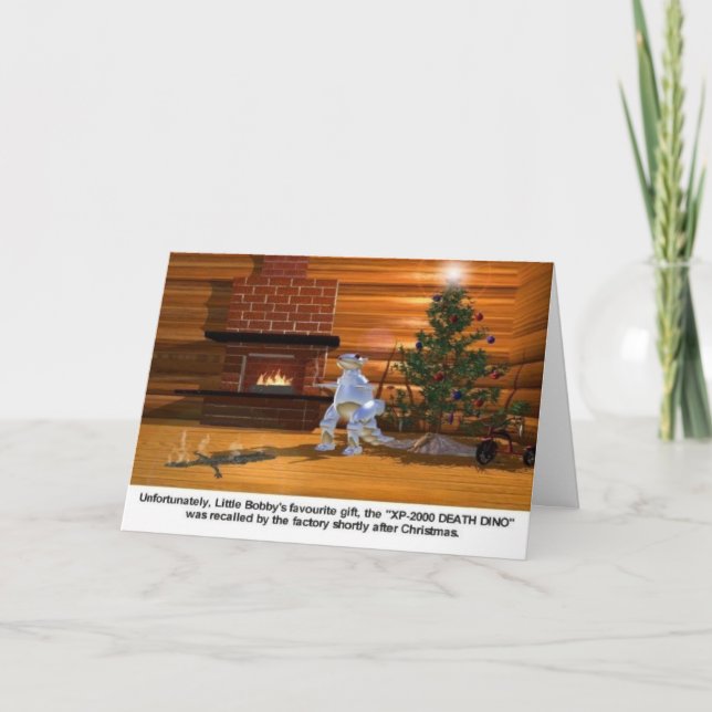 Christmas: Death Dino vaporizes child Holiday Card (Front)