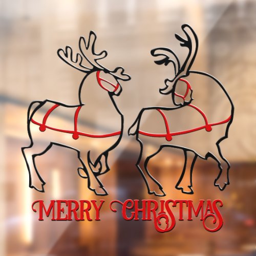 Christmas Decal Holiday Reindeer Window Clings