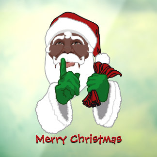 Christmas Decals Custom African Santa Window Decal