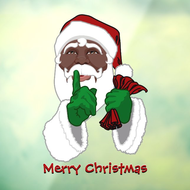 Christmas Decals Custom African Santa Window Decal (Sheet 3)