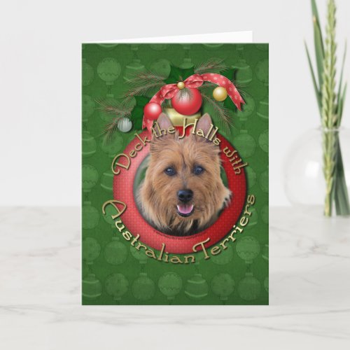 Christmas _ Deck the Halls _ Australian Terriers Holiday Card