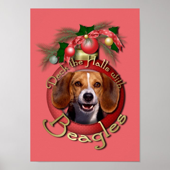 Christmas   Deck the Halls   Beagles Poster