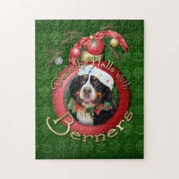 Christmas - Deck The Halls - Berners Jigsaw Puzzle by FrankzPawPrintz at Zazzle