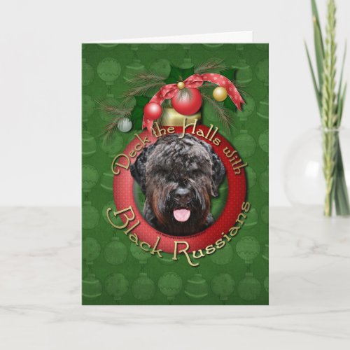 Christmas _ Deck the Halls _ Black Russian Terrier Holiday Card