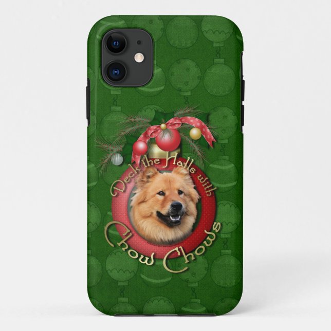 Christmas - Deck the Halls - Chows - Cinny Case-Mate iPhone Case (Back)