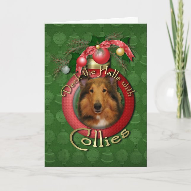 Christmas - Deck the Halls - Collie - Natalie Holiday Card (Front)