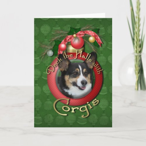 Christmas _ Deck the Halls _ Corgis Holiday Card