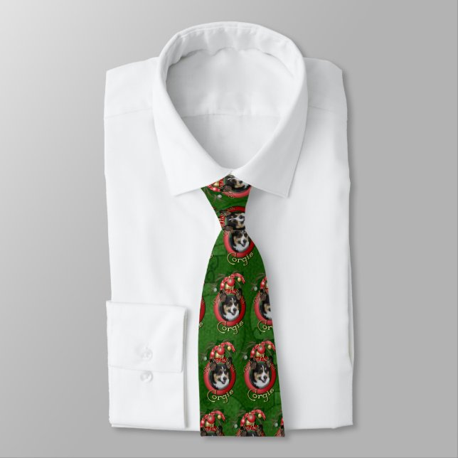 corgi christmas tie