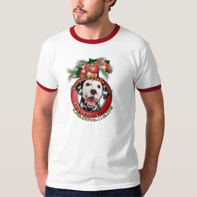 Christmas - Deck the Halls - Dalmatians T-Shirt (Front)