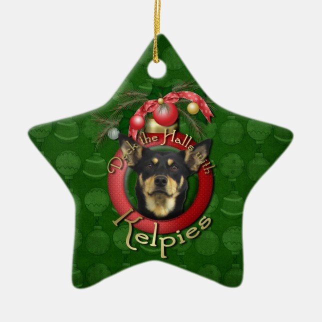 Christmas - Deck the Halls - Kelpies Ceramic Ornament (Front)