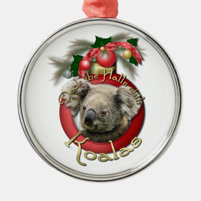 Christmas - Deck the Halls - Koalas Metal Ornament (Front)