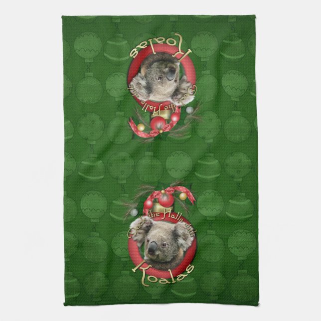 Christmas - Deck the Halls - Koalas Towel (Vertical)