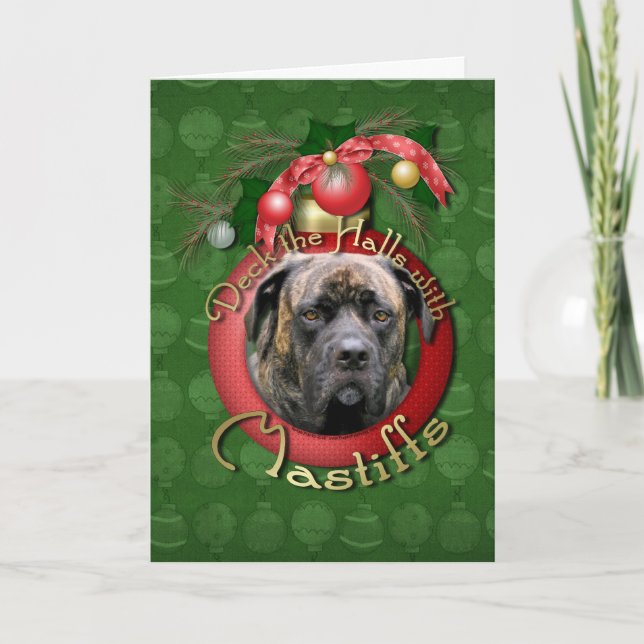 Christmas - Deck the Halls - Mastiffs - Cyclone Holiday Card (Front)