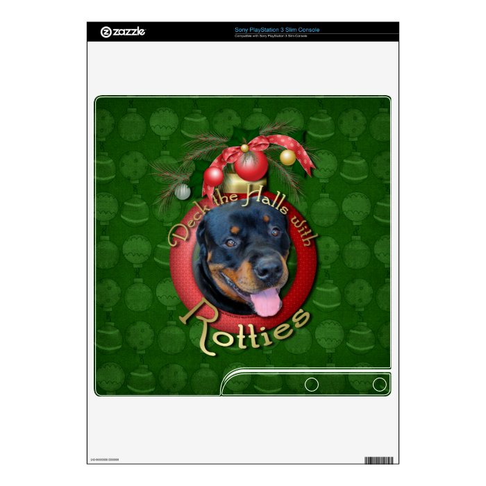 Christmas   Deck the Halls   Rotties   Harley PS3 Slim Skin