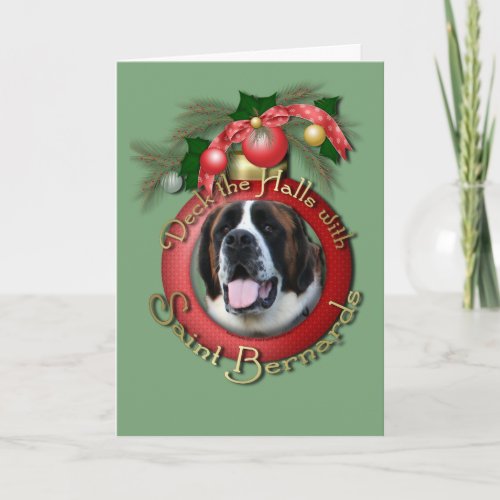 Christmas _ Deck the Halls _ Saint Bernards _ Mae Holiday Card