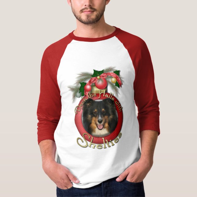 Christmas - Deck the Halls - Sheltie - Chani T-Shirt (Front)
