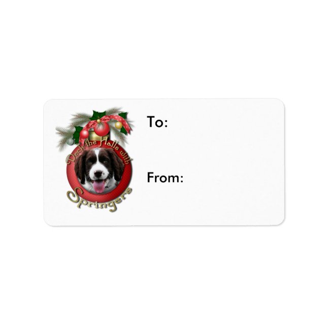 Christmas - Deck the Halls Springer Spaniel Baxter Label (Front)