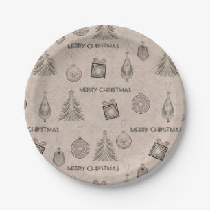 Christmas decor, Christmas, vintage, retro, paper Paper Plates