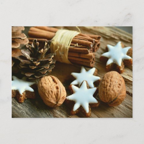 Christmas decor cinnamon star postcard