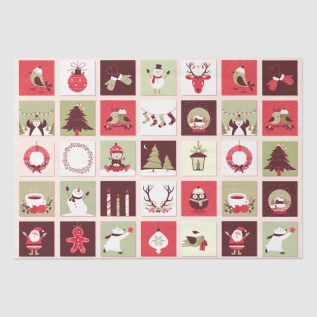 Christmas Decor Collection 12 Decoupage Tissue Paper (Front)