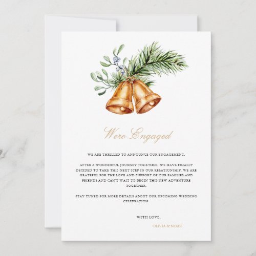 Christmas Decor Engagement Announcement Card