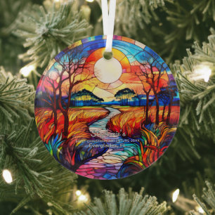 Christmas Decor Everglades Park Florida Adventure Glass Ornament