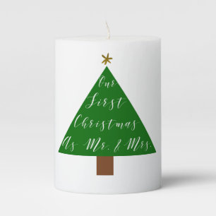 Christmas Decor for Newlyweds Pillar Candle