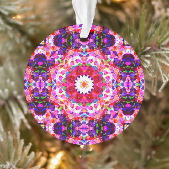 Christmas Decor Modern Funky Pink Blue Green Star Ornament (Tree)