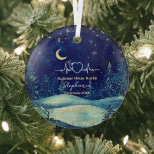 Christmas Decor Outdoor Adventure Nurse Life Gift Glass Ornament