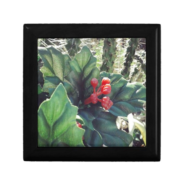 Christmas decorated cactus jewelry box (Front)