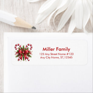 Christmas Decorated Candy Cane Merry Christmas Label