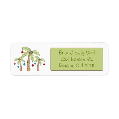 Christmas decorated palm trees return labels