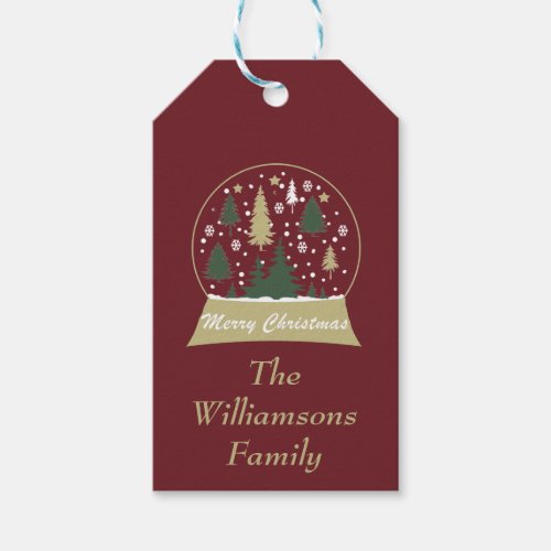  Christmas decorated snowglobe Personalized Gift Tags