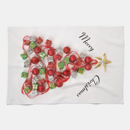 Christmas Decorated Tree  Kitchen Towel