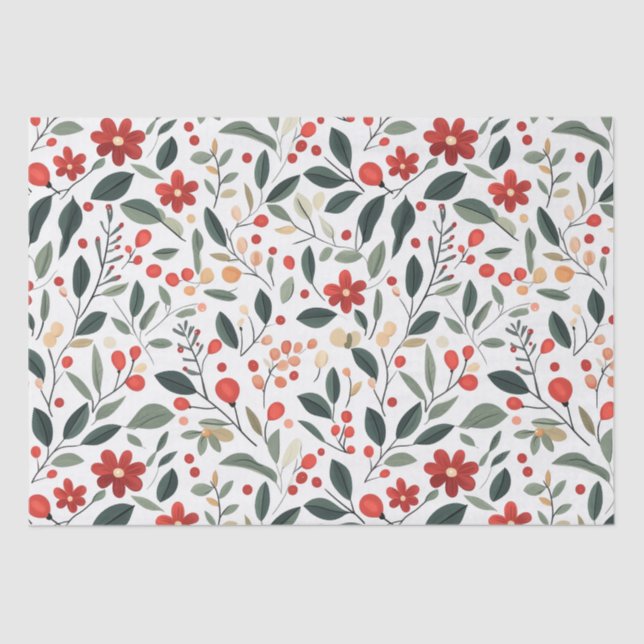 Christmas Decoration and Plants Tissue Paper (Front)