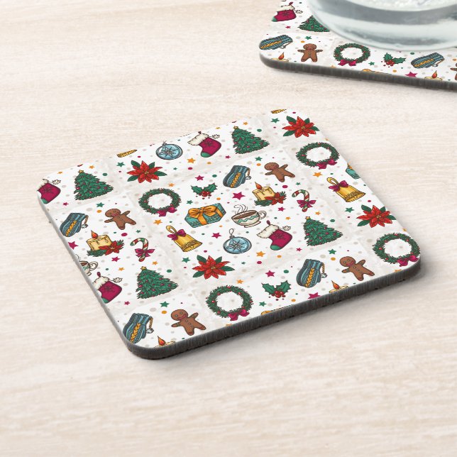 Christmas decoration beverage coaster (Left Side)