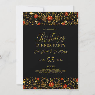 Christmas decoration border -Dinner Invite