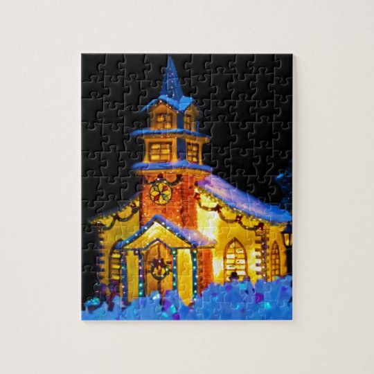 Christmas Decoration Church Jigsaw Puzzle | Zazzle.com