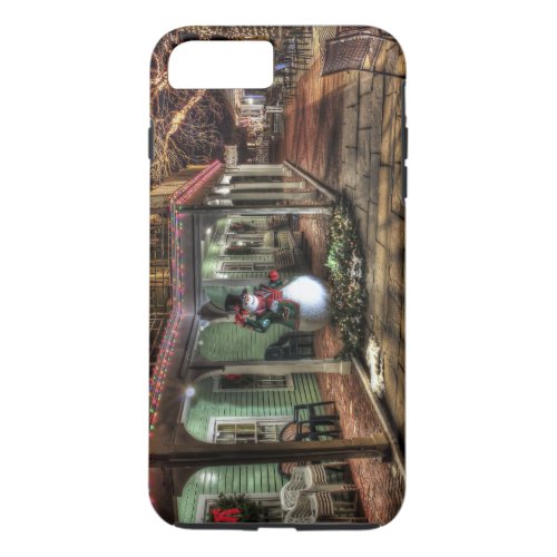 Christmas Decoration in City with Snowman by House iPhone 8 Plus7 Plus Case