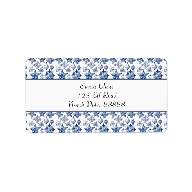 Christmas decoration in Delft Blue customizable  Label (Front)