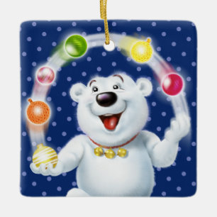 Christmas decoration juggling Polar Bear.