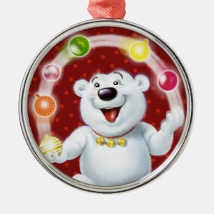 Christmas decoration juggling Polar Bear.