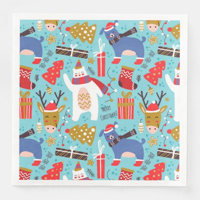 Christmas Decoration Paper Dinner Napkins (Front)