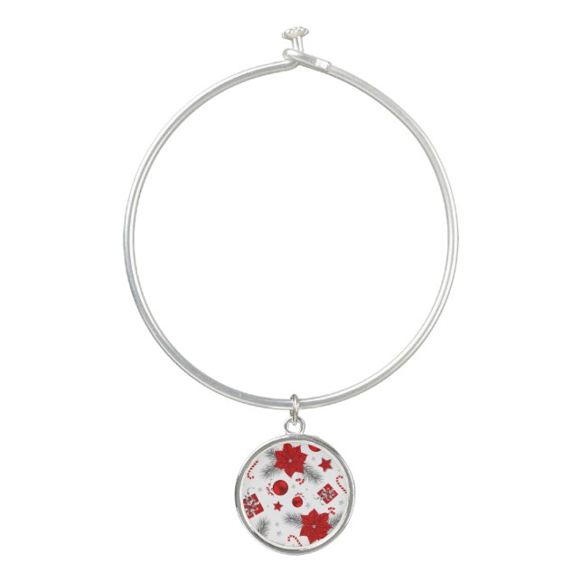 Christmas decoration pattern bangle bracelet (Front)