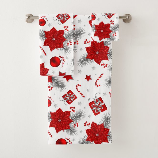 Christmas decoration pattern bath towel set (Insitu)