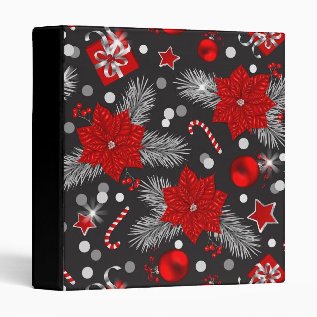 Christmas decoration pattern design 3 ring binder (Front/Spine)