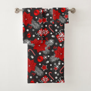 Christmas decoration pattern design bath towel set
