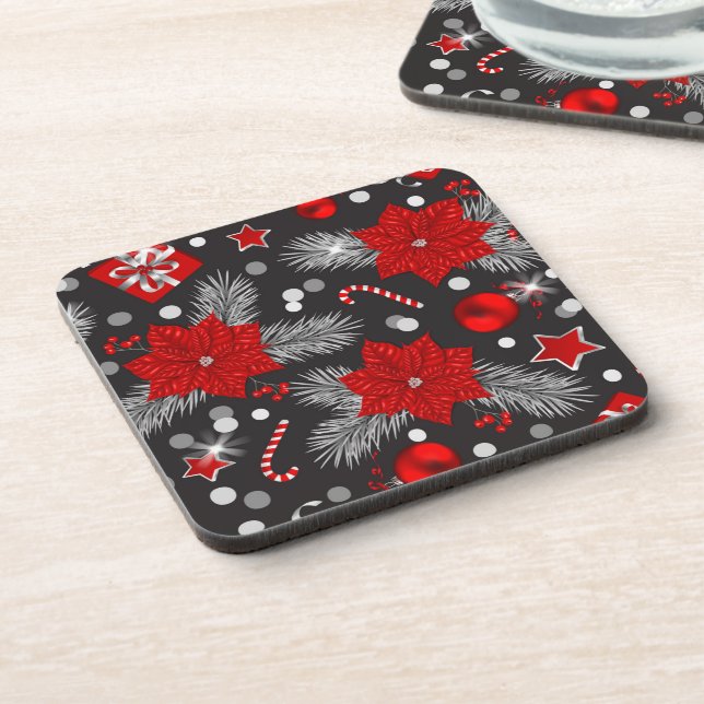 Christmas decoration pattern design beverage coaster (Left Side)