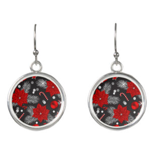 Christmas decoration pattern design earrings